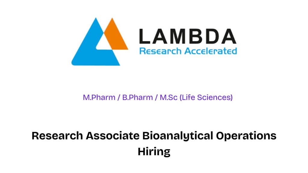 Research Associate Bioanalytical Operations Hiring
