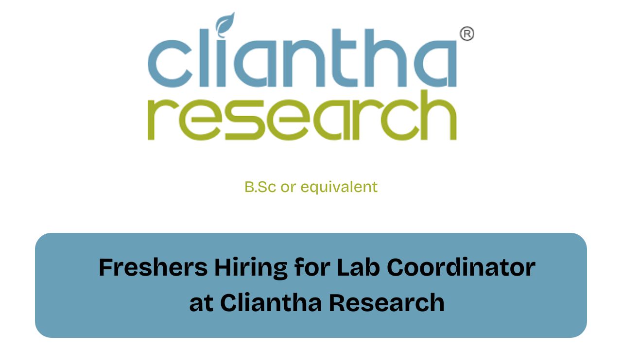 Freshers Hiring for Lab Coordinator