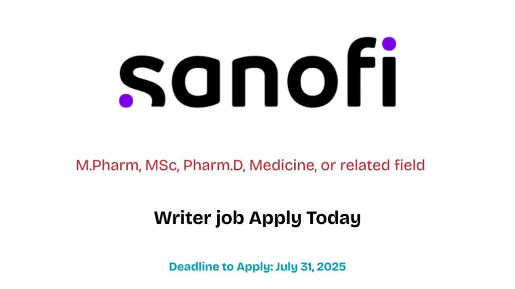 Sanofi Scientific Writer job