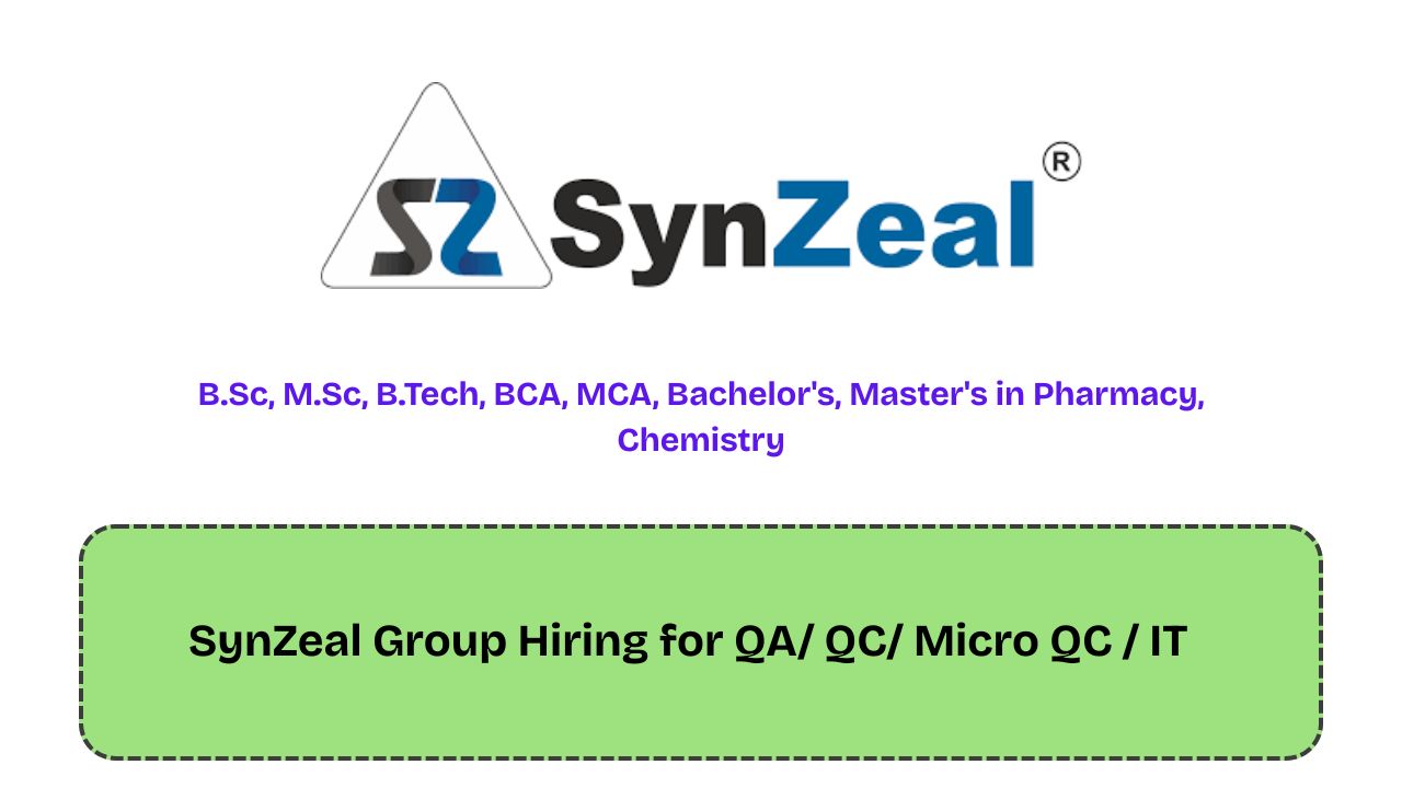 SynZeal Group Hiring for QA/ QC/ Micro QC / IT
