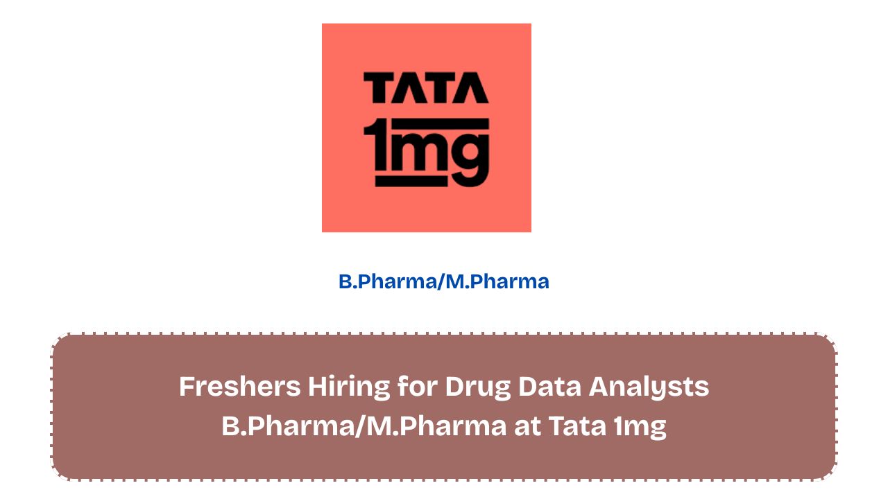 Freshers Hiring for Drug Data Analysts