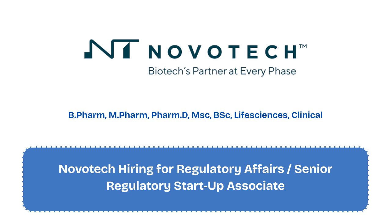 Novotech Hiring for Regulatory Affairs