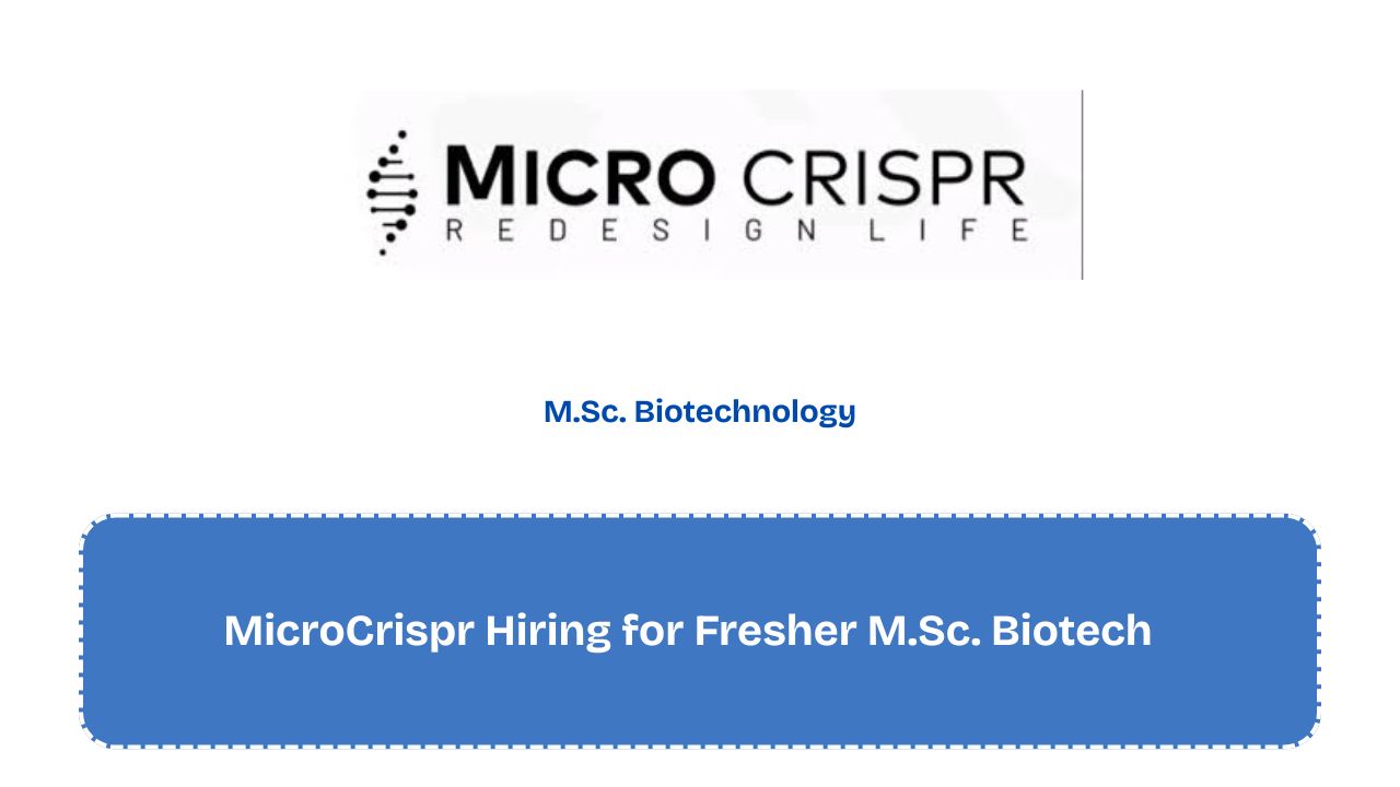 MicroCrispr Hiring for Fresher M.Sc. Biotech