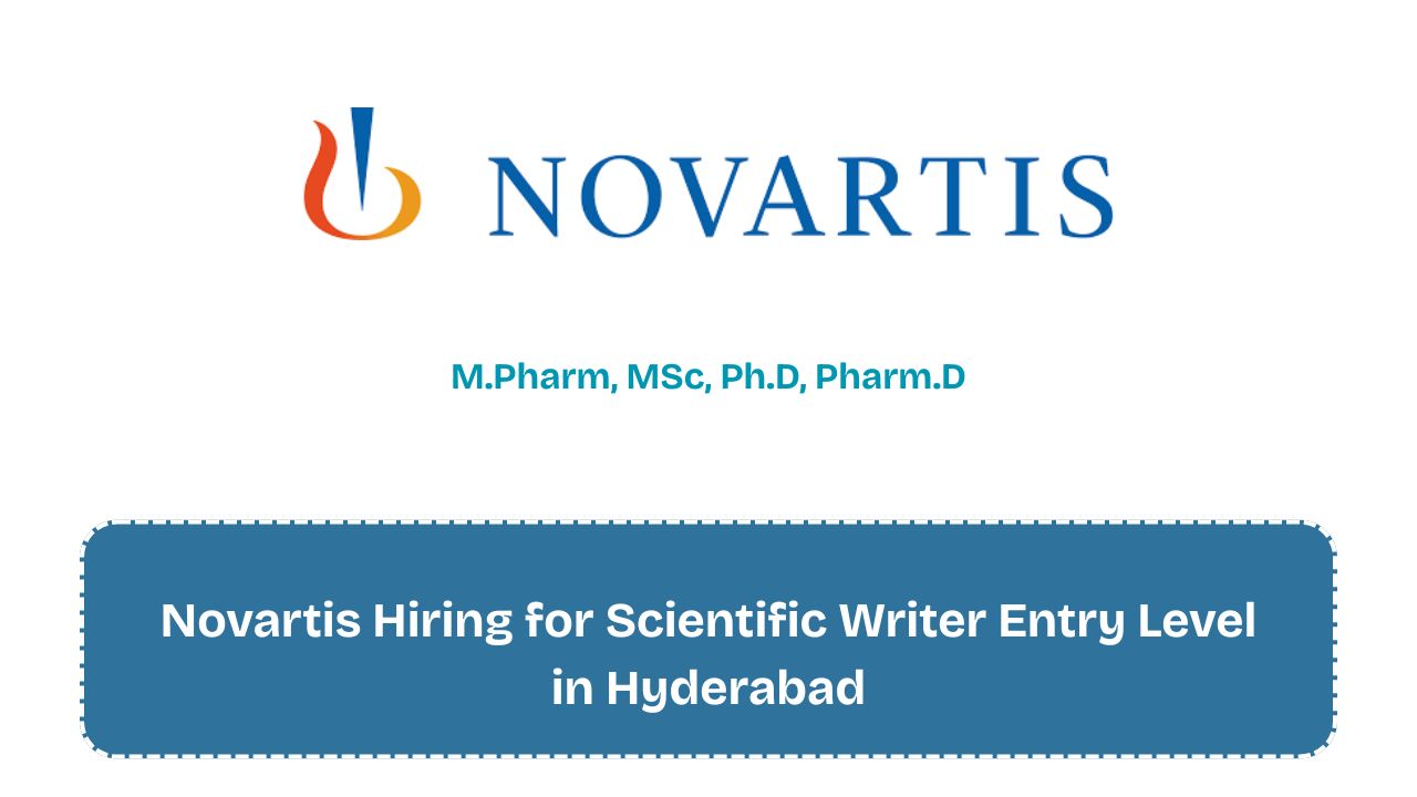 Novartis Hiring for Scientific Writer Entry Level