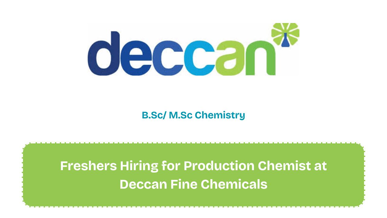 Freshers Hiring for Production Chemist